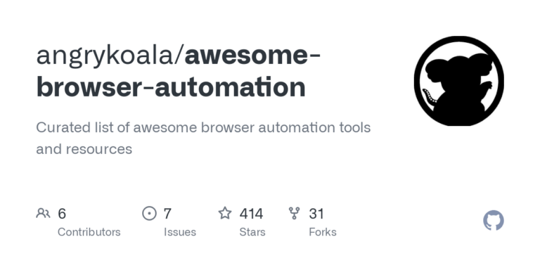 angrykoala/awesome-browser-automation: Curated list of awesome browser automation tools and resources